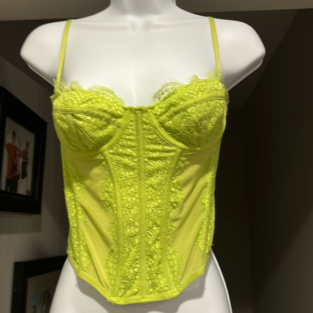 Urban Outfitters Corset Top Lime Green